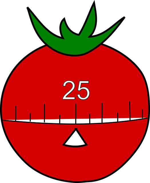 A timer in the shape of a tomato.