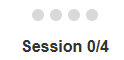 Four dots and a label showing how many work sessions are completed.