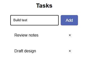 A screenshot of the blank task list.